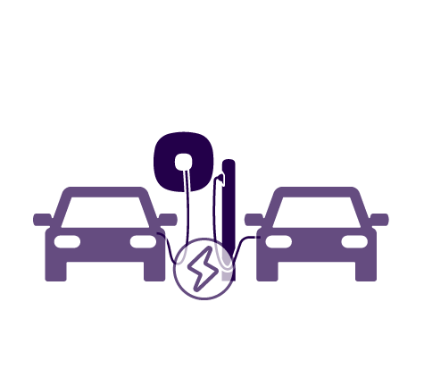 Zwei ladenden Autos an Ladesäule bzw. Wallbox